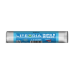 LIFEORIA         Description: A tube of LIFEORIA delta 8 on a black background.