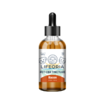 A bottle of bacon LIFEORIA pet cbd oil.